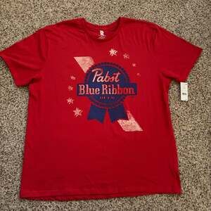 NWT Pabst Blue Ribbon Americana Red Graphic T-Shirt XXL